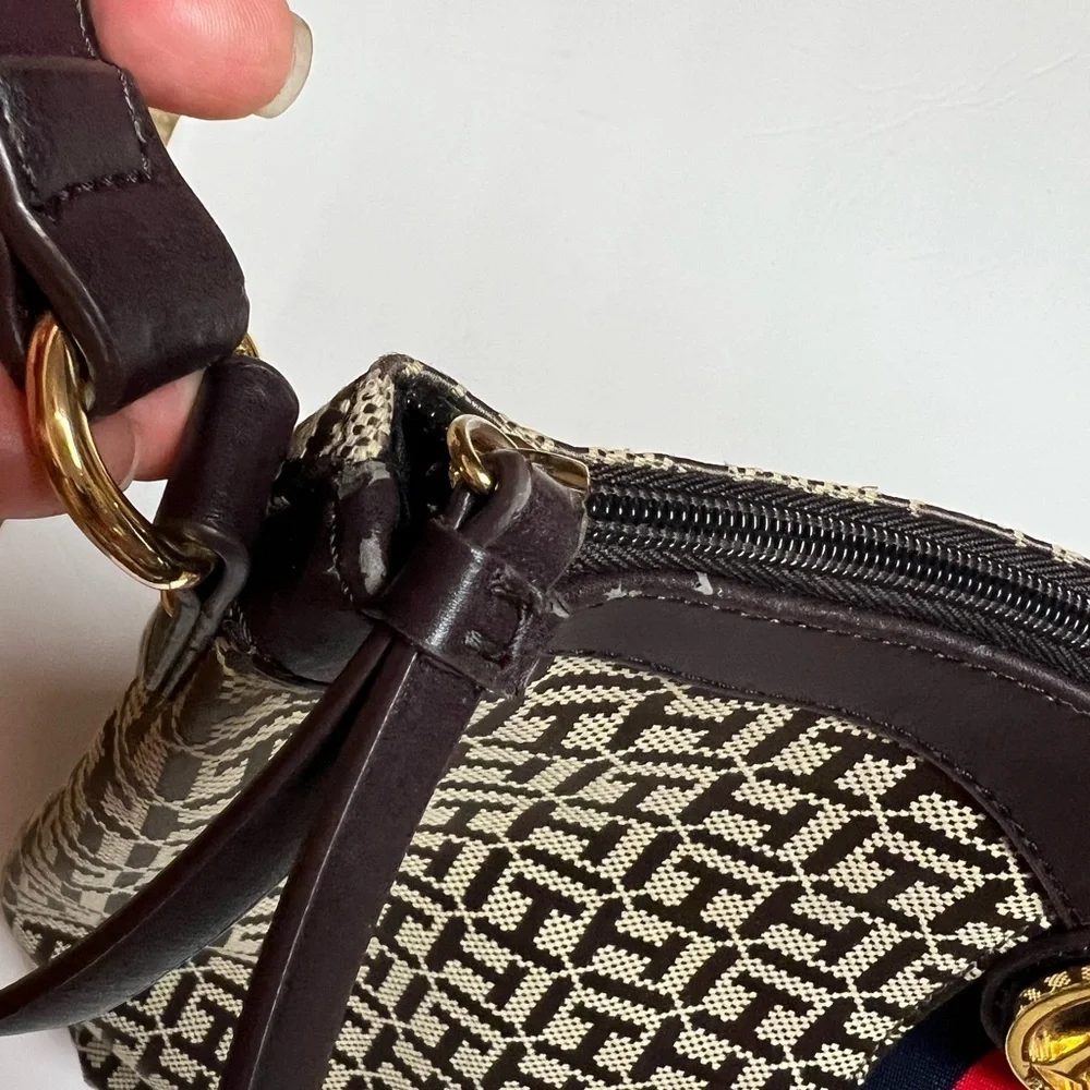 Tommy Hilfiger Vintage Logo Canvas Shoulder Bag